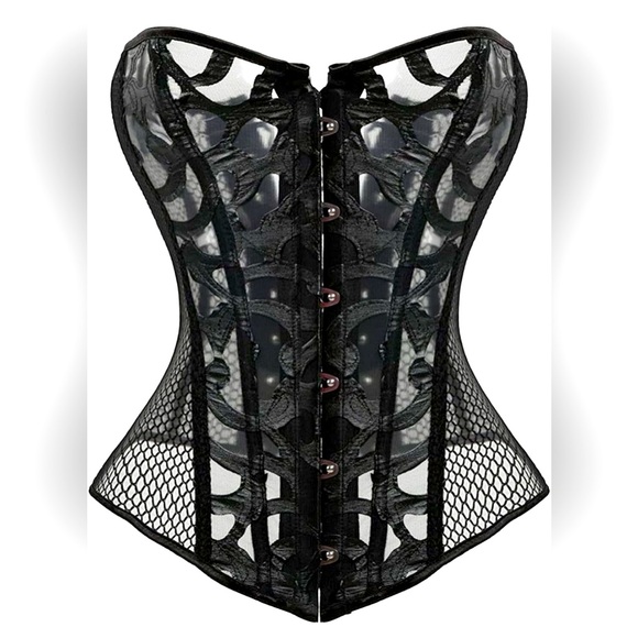 Everlove Fishnet Overbust Lace up Bustier Corset - XL - Picture 1 of 5